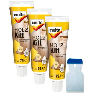 3x Molto Holzkitt Set Natur 75 g Reparaturspachtel...