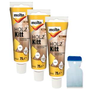 3x Molto Holzkitt Set Weiß 75 g Reparaturspachtel...