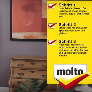 3x Molto Holzkitt Set Weiß 75 g Reparaturspachtel Löcher füllen
