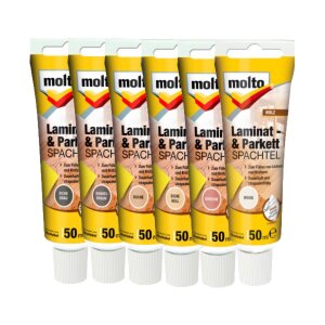 3x Molto Laminat- & Parkettspachtel 50 ml Set Holzreparatur alle Farben