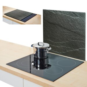 Zeller Herdblende-/Abdeckplatte Schiefer Glas 56x50 cm