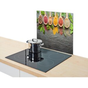 Zeller Herdblende-/Abdeckplatte Spices Glas Anthrazit...