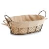 Zeller Brotkörbchen "Countrystyle" Metall/Leinen 30x21x11 cm