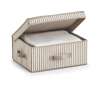 Zeller Aufbewahrungsbox gestreift Beige mit Deckel 38x29x16,5 cm