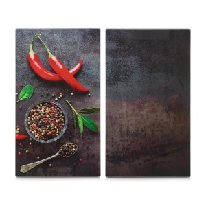 Zeller Herdabdeck-/Schneideplatten-Set Chili 2-teilig...