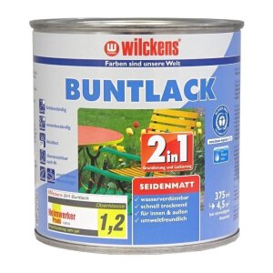 Wilckens Buntlack 2in1 RAL1021 Rapsgelb seidenmatt 375ml Lack Holz Metall