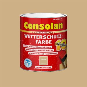Consolan Wetterschutzfarbe Set 2,5 l Sandgelb Holzfarbe...