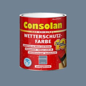Consolan Wetterschutzfarbe Set 2,5 l Sommerblau Holzfarbe...