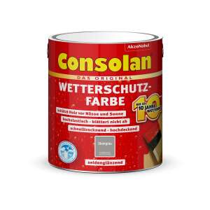 Consolan Wetterschutzfarbe Set 2,5 l Steingrau Holzfarbe...