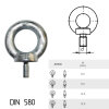 Ringschrauben C15 E DIN 580 Verzinkt Ösenschraube Augenschraube  M6 M8 M10 M12