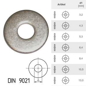 Unterlegscheiben groß DIN 9021 Stahl verzinkt...