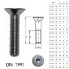 Senkschrauben mit Innensechskant 8.8 DIN 7991 verzinkt M4 x 40 mm / 50 Stück