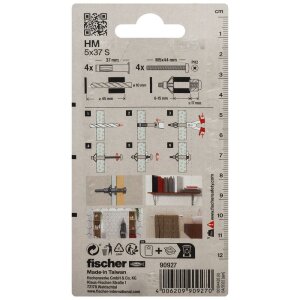 4x fischer Hohlraum-Metalldübel HM mit metrischer Schraube