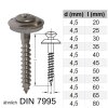 Spenglerschrauben A2 Kreuzschlitz mit Dichtscheibe d = 15 mm ähnlich DIN 7995