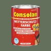 Consolan Wetterschutzfarbe 750 ml Royalgrün Deckend Holzschutz Außen
