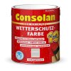 Consolan Wetterschutzfarbe Set 750 ml Delfingrau Holzfarbe Dauerschutz Deckend