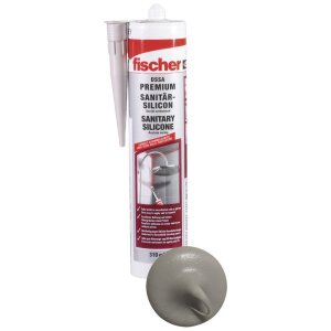 fischer Sanitärsilikon DSSA sanitärgrau 310 ml elastisch Fugen Silicon