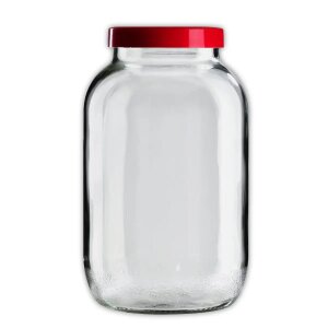 XXL Schraubglas 3400 ml mit rotem Twist-Off Deckel...