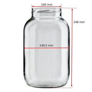 XXL Schraubglas 3400 ml mit rotem Twist-Off Deckel...
