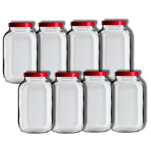 8x XXL Schraubglas 3400 ml mit rotem Twist-Off Deckel Einmachglas Vorratsglas