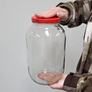 8x XXL Schraubglas 3400 ml mit rotem Twist-Off Deckel Einmachglas Vorratsglas