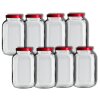 8x XXL Schraubglas 3400 ml mit rotem Twist-Off Deckel Einmachglas Vorratsglas