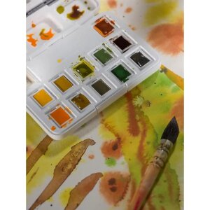 Van Gogh Aquarellfarbkasten Naturtöne mit 12 Farben in halbe Näpfchen