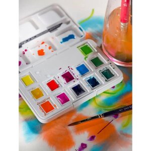 Van Gogh Aquarellfarbkasten leuchtende Farben mit 12 Farben in halbe Näpfchen