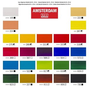 Amsterdam Standard Series Acrylfarben Allgemeine Auswahl Set | 24 x 20 ml