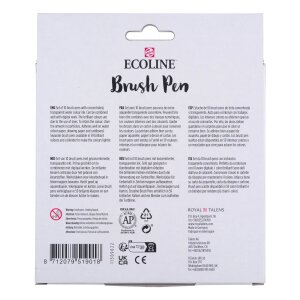 Ecoline Brush Pen Primärfarben-Set 10 Farben  Leuchtende Aquarellmarker