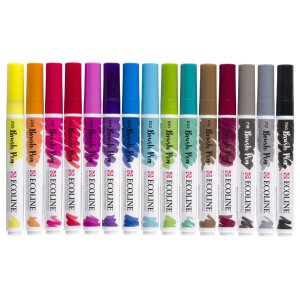 Ecoline Brush Pen Set 15 Farben Aquarell Pinselstifte...