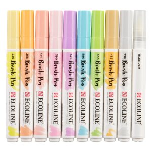 Ecoline Brush Pen Pastellfarben-Set 10 Farben  Sanfte...