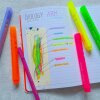 Bruynzeel Textmarker Set Neon 4 Farben  Leuchtende Highlighter für Büro & Schule
