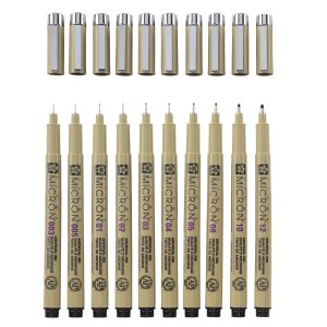 Sakura Pigma Micron Etui mit 10 Finelinern Schwarz ...