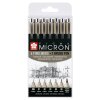 Sakura Pigma Micron Set 6 Fineliner + 1 Pigma Brush  Vielfältige Zeichentools