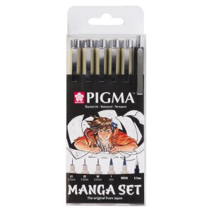 Sakura Einzigartige Manga-Kollektion mit 6 Pigma...