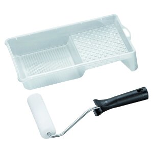 Lackier Roller Set mit 11 cm Schaumwalze Farbwanne ideal...