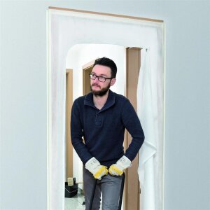 Staubschutztür Vlies 1,10x2,20 m weiß robuster Durchgang staubfreies Arbeiten