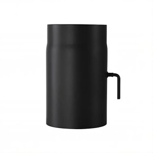 KaminoFlam 25 cm Ofenrohr Schwarz mit Drosselklappe Stahl...