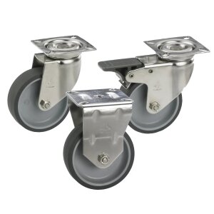 Lenkrollen TPE-Lauffläche verzinkt 50-125 mm bis 80 kg
