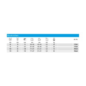 Bockrolle TPE-Lauffläche Gleitlager verzinkt 50x18 mm 40 kg