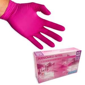 ARNOMED Nitril Einmalhandschuhe Pink Griffig Latexfrei...