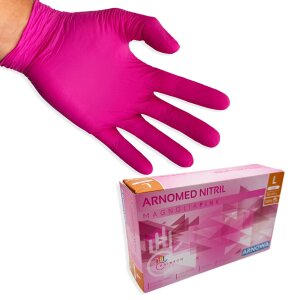 ARNOMED Nitril Einmalhandschuhe Pink Griffig Latexfrei...