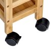 Schmaler Nischen-Rollwagen Bambus MDF mobil & platzsparend