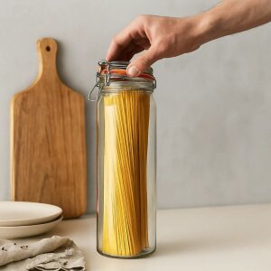 Einmachglas Drahtbügel 2160 ml rund Weißglas...