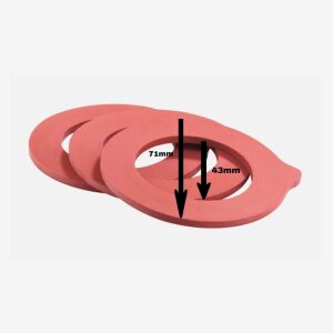 Ersatzgummiring 43 x 71 mm rot für Einmachglas mit Bügelverschluss 10er Pack