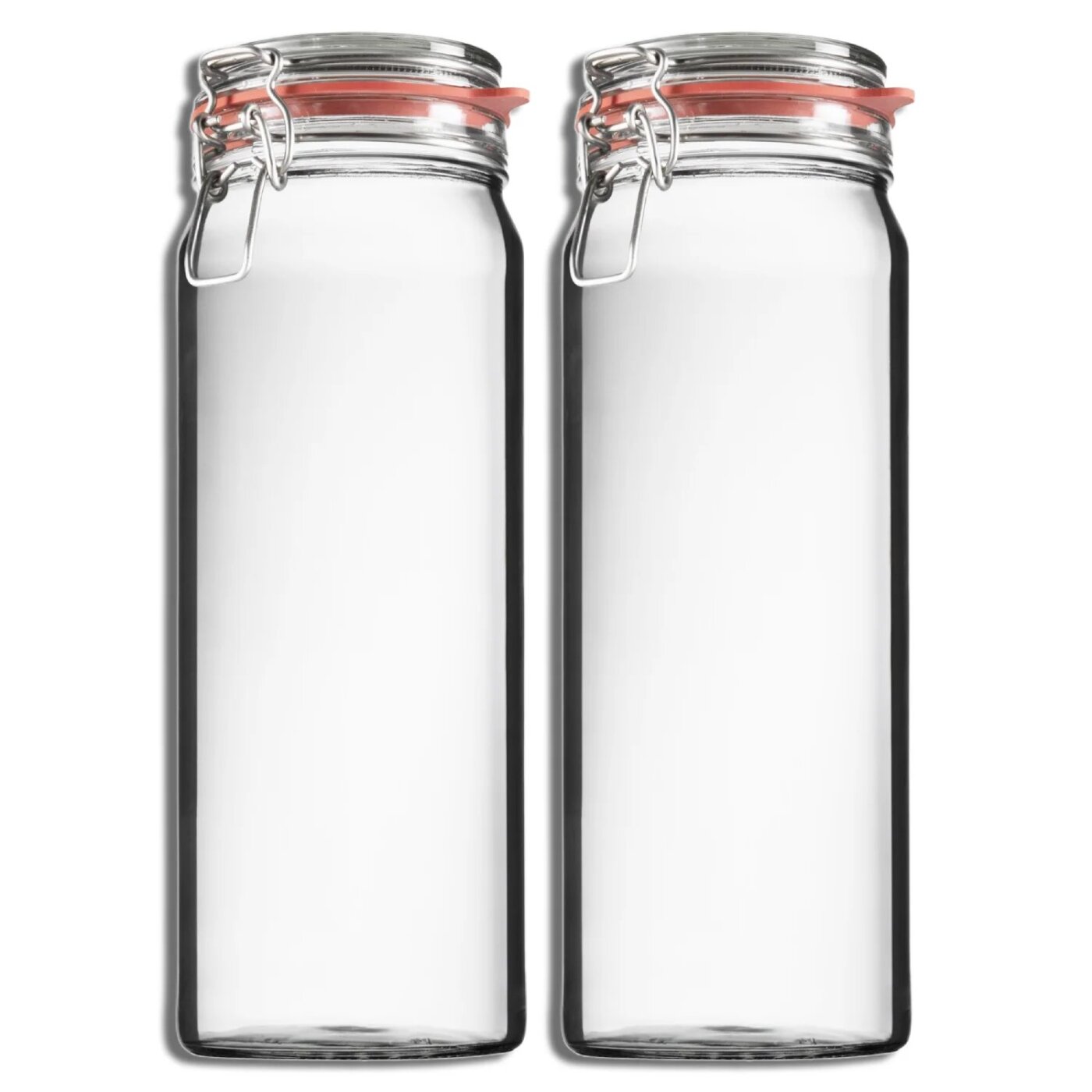 2er Set Einmachglas 2160 ml Drahtbügel rund Weißglas