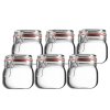 6er Set Einmachglas 634 ml Drahtbügel rund Weißglas luftdicht zum Einmachen