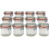 12er Set Einmachglas 135 ml Drahtbügel rund Weißglas luftdicht für Kräuter