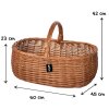 Kaminkorb oval Weide gesotten geflochten stabiler Henkel 60cm